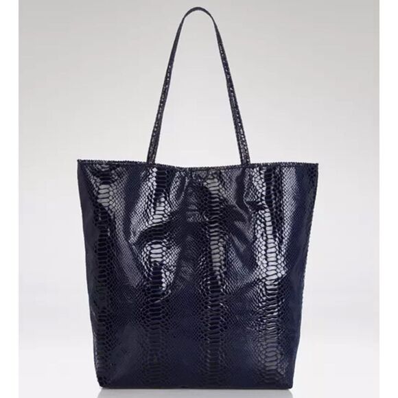Carlos Falchi Tote - Python Microfiber (Navy Blue) - Picture 1 of 11